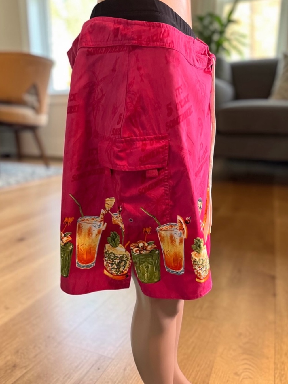 Big Dogs Tiki Cocktail Skirt XL Pink 5 O’Clock Somewhere Beachy Y2K - Picture 6 of 8